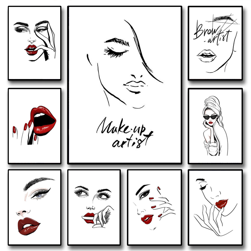 Makeup Is Beauty Quotes - Plakat z makijażem w stylu fashion,