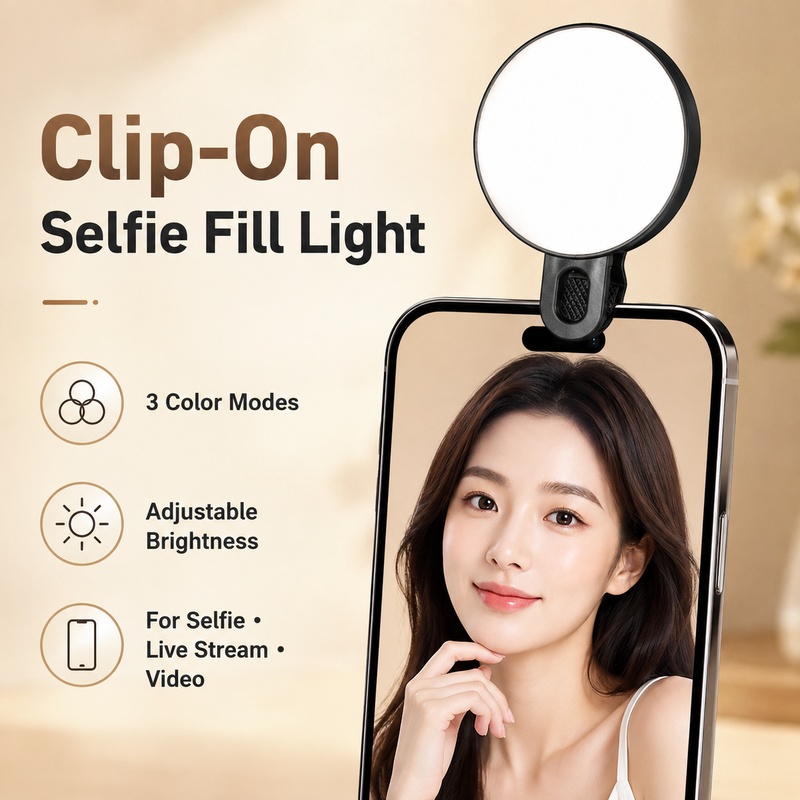 Beauty Makeup Camera - Przenośna lampa LED RGB do wypełniania
