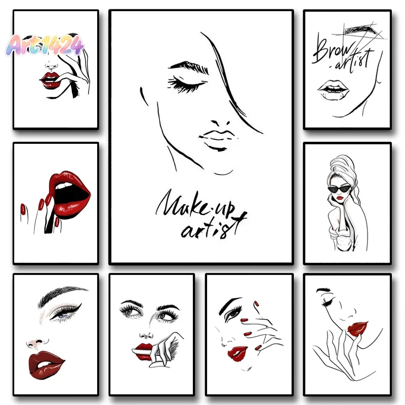 Makeup Is Beauty Quotes - Plakat z motywem makijażu i mody,
