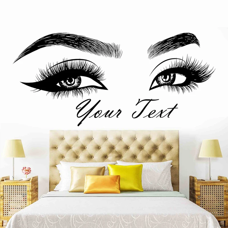 Makeup Is Beauty Quotes - Rzęsy Brwi Winylowa naklejka Salon kosmetyczny