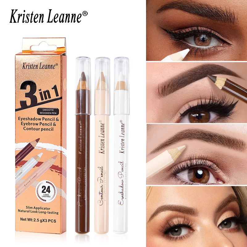 Beauty Makeup Supply - 3 SZT. Drewniany Zestaw do Makijażu