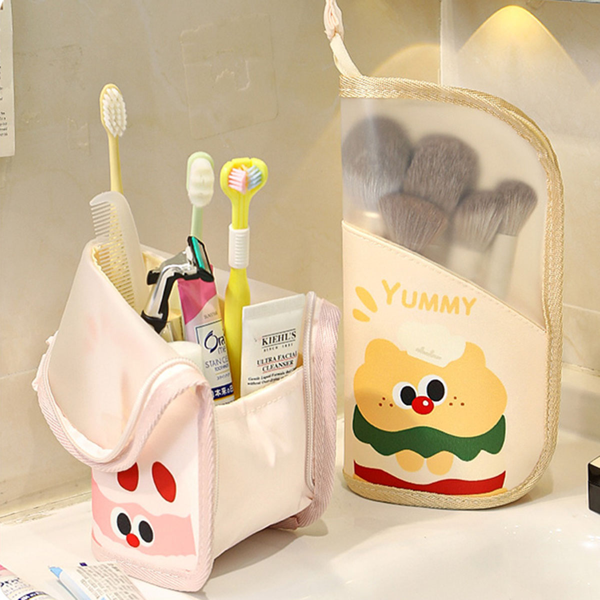 Beauty Makeup Organizer - 1 szt. Kosmetyczka Podróżna Stojąca Torba