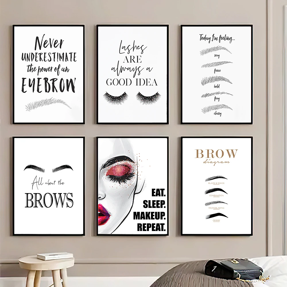 Makeup Is Beauty Quotes - Moda makijaż obraz na płótnie nadruk