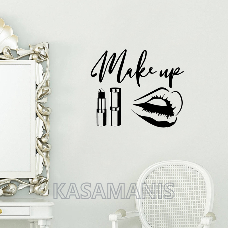 Makeup Is Beauty Quotes - Makijaż Cytat Naklejki ścienne Dekoracja salonu