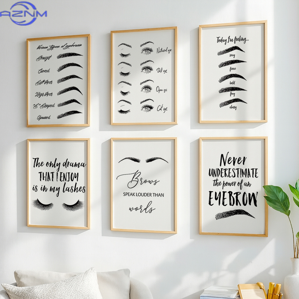 Zestaw 6 obrazów na płótnie z  – Makeup Is Beauty Quotes recenzja i cena