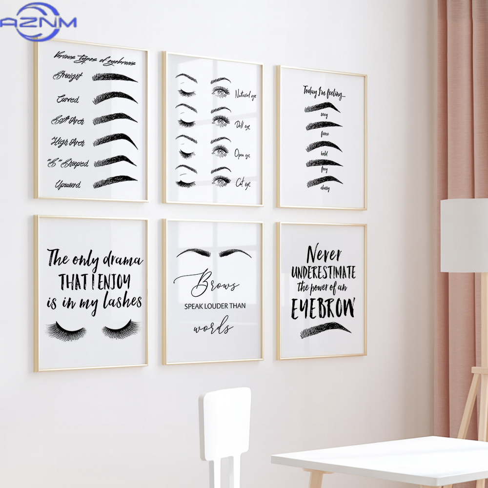 Zestaw 6 obrazów na płótnie z  – Makeup Is Beauty Quotes recenzja i cena