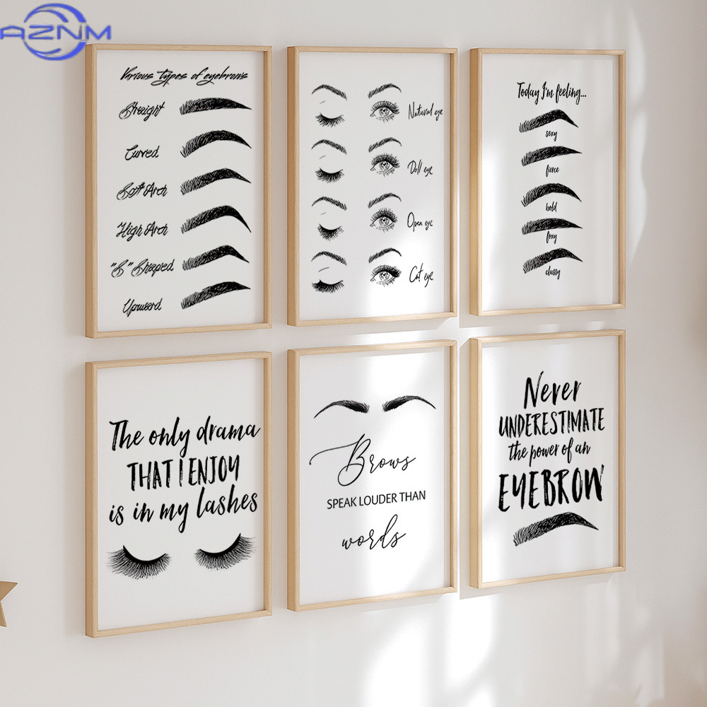 Zestaw 6 obrazów na płótnie z  – Makeup Is Beauty Quotes recenzja i cena