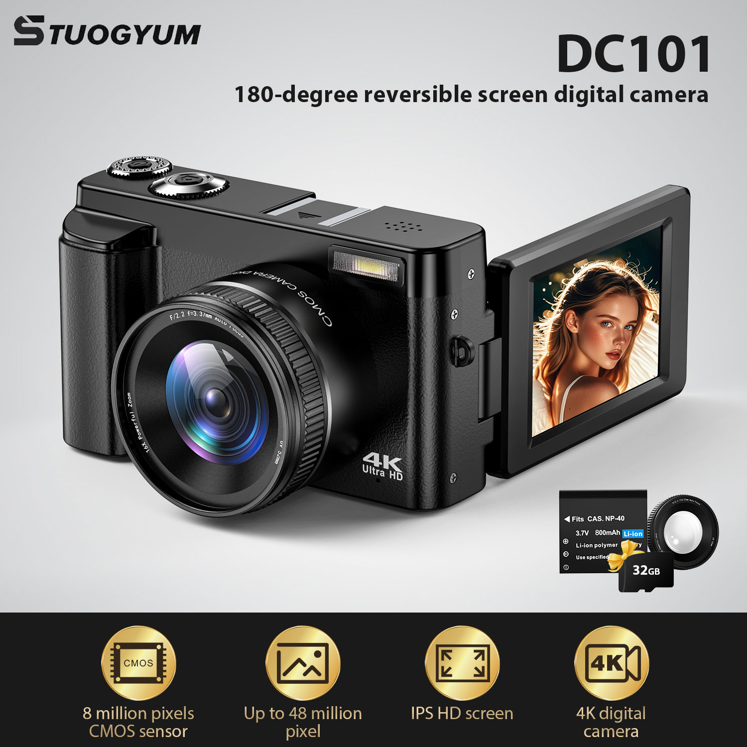 Kamera do vlogowania STUOGYUM  – Beauty Makeup Camera recenzja i cena